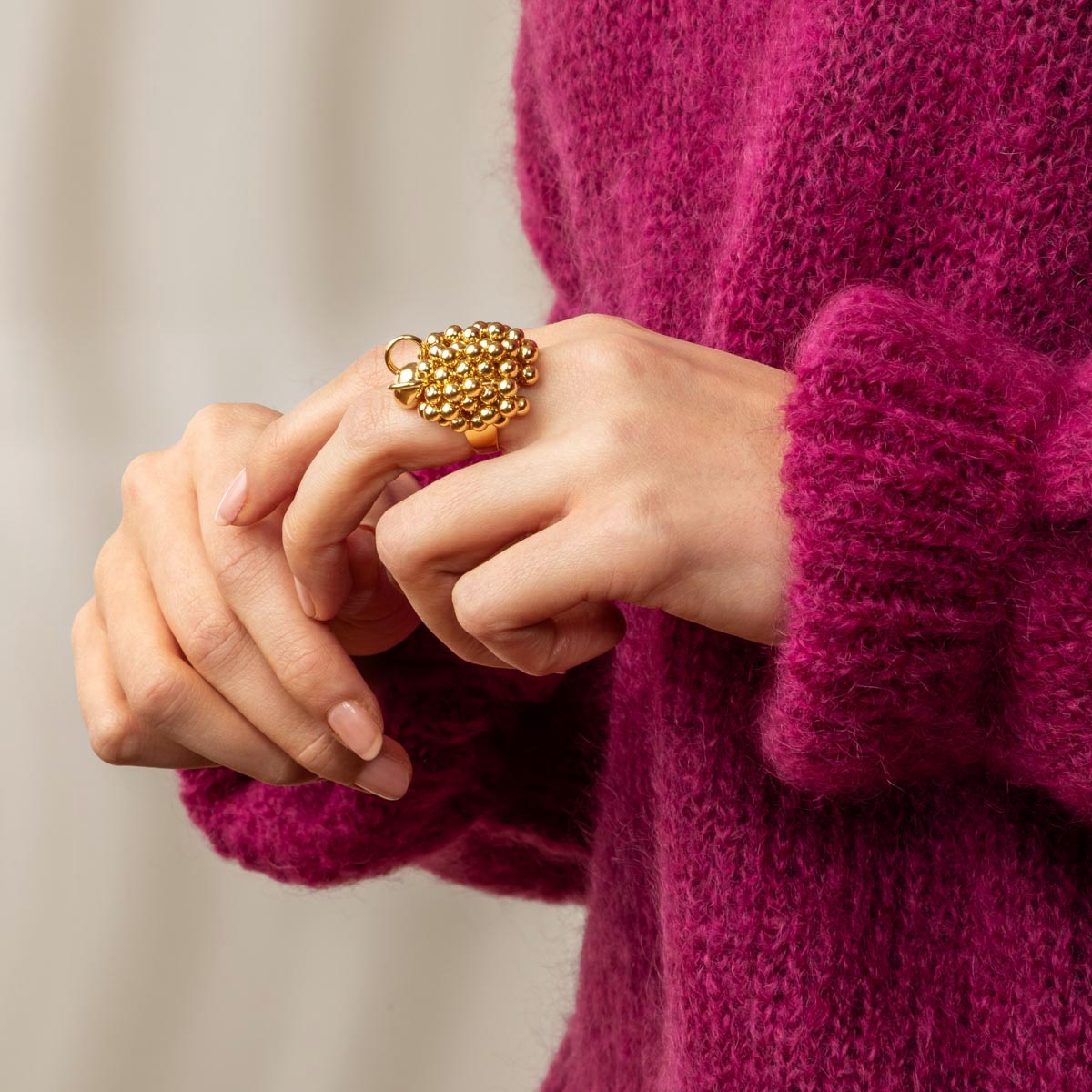 Pohjanpässi ring, gold-plated silver