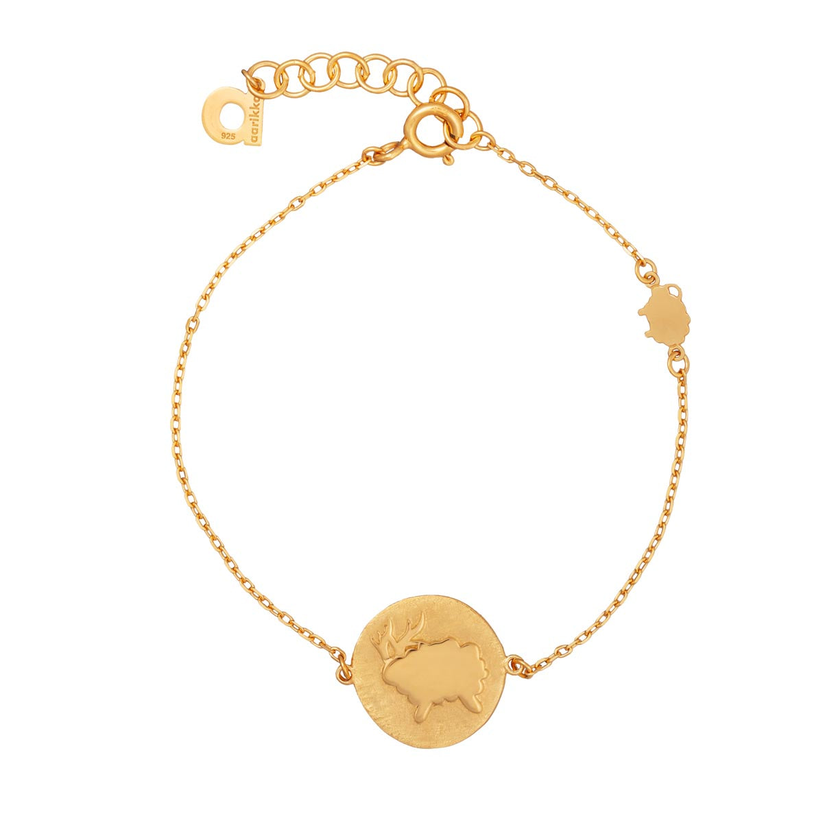 Capricorn bracelet, gold-plated silver