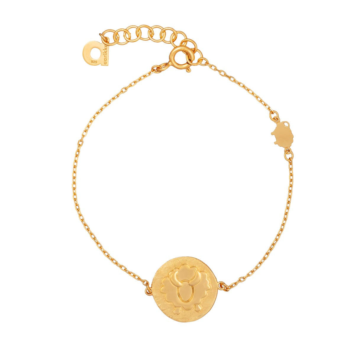 Taurus bracelet, gold-plated silver