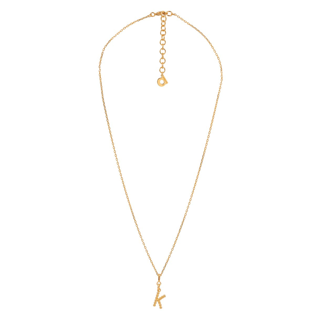 Yllätys Monogram Necklace K, gold-plated silver