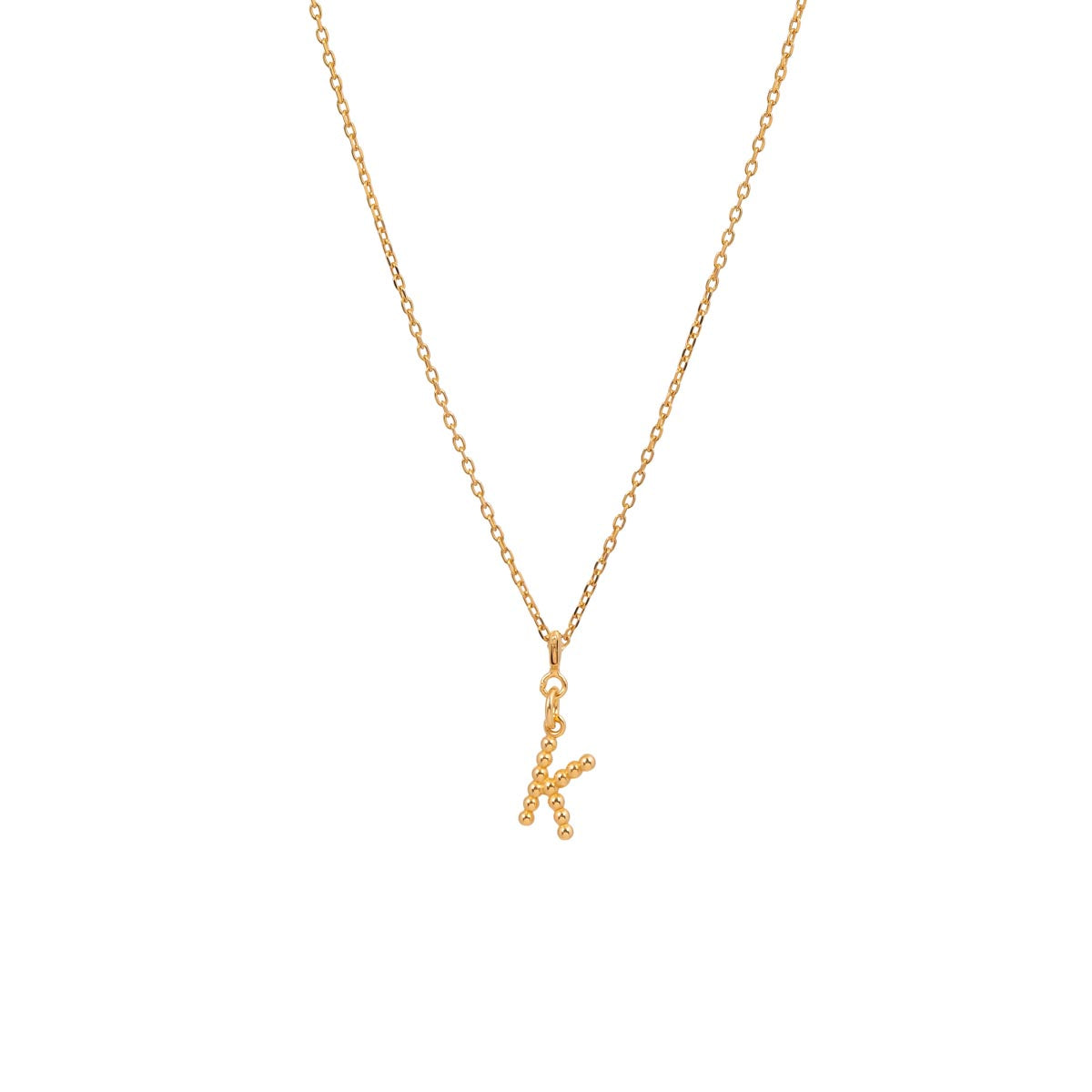 Yllätys Monogram Necklace K, gold-plated silver