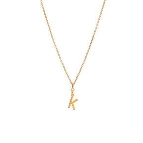 Yllätys Monogram Necklace K, gold-plated silver
