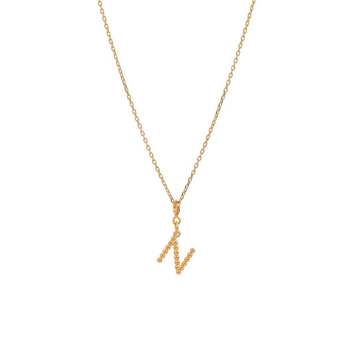 Yllätys Monogram Necklace N, gold-plated silver