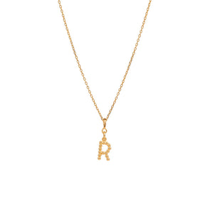 Yllätys Monogram Necklace R, gold-plated silver
