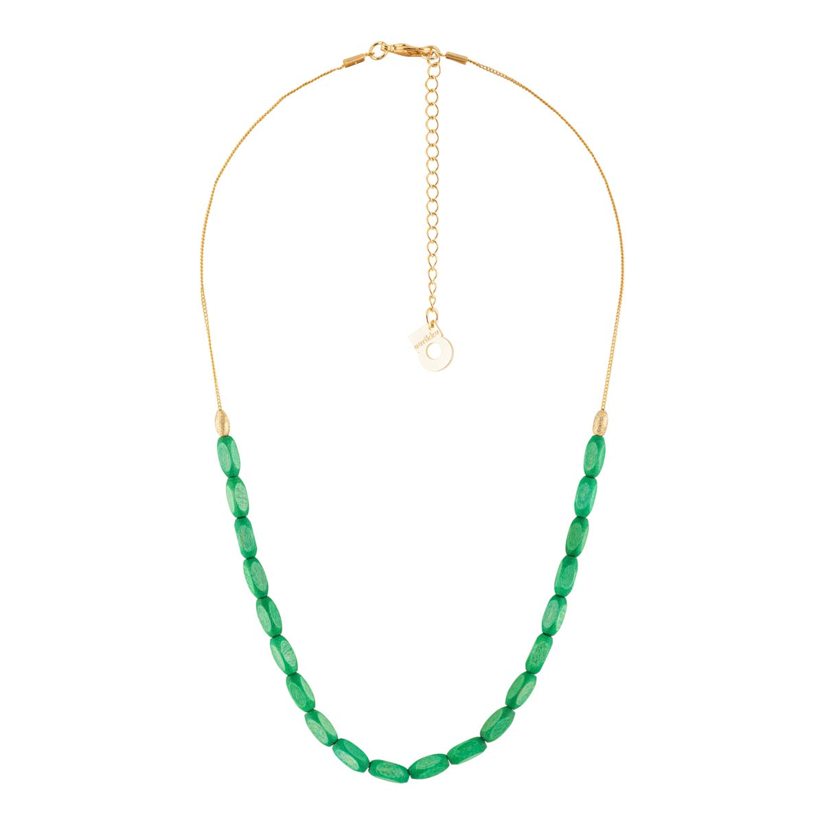 Elvira necklace, green and gold