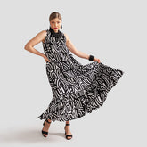 Merili dress, Kaari, black and white