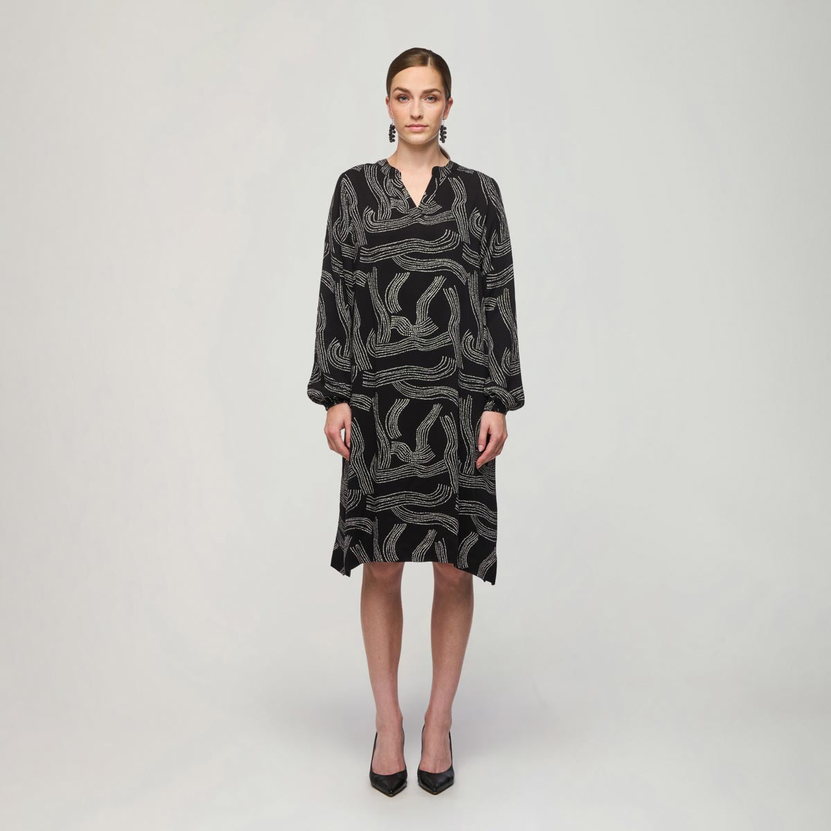 Nadja dress, Kaskadi, black and white