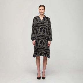 Nadja dress, Kaskadi, black and white