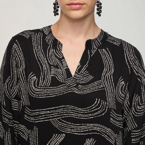 Nadja dress, Kaskadi, black and white