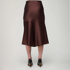 Kelly skirt, satin, brown