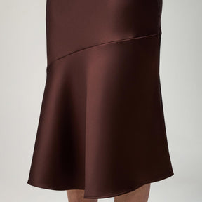Kelly skirt, satin, brown