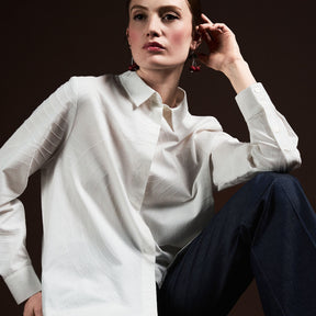 Leila blouse, Aallot, white
