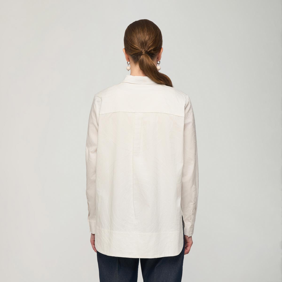Leila blouse, Aallot, white