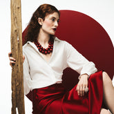 Kelly skirt, satin, dark red