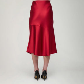 Kelly skirt, satin, dark red