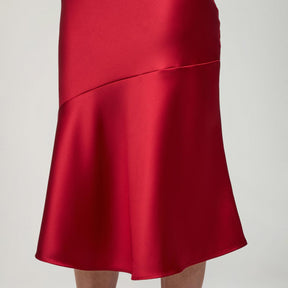 Kelly skirt, satin, dark red
