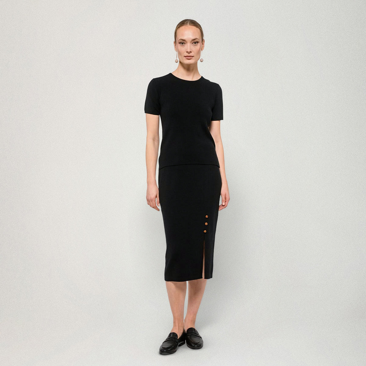 Alessia knit skirt, black