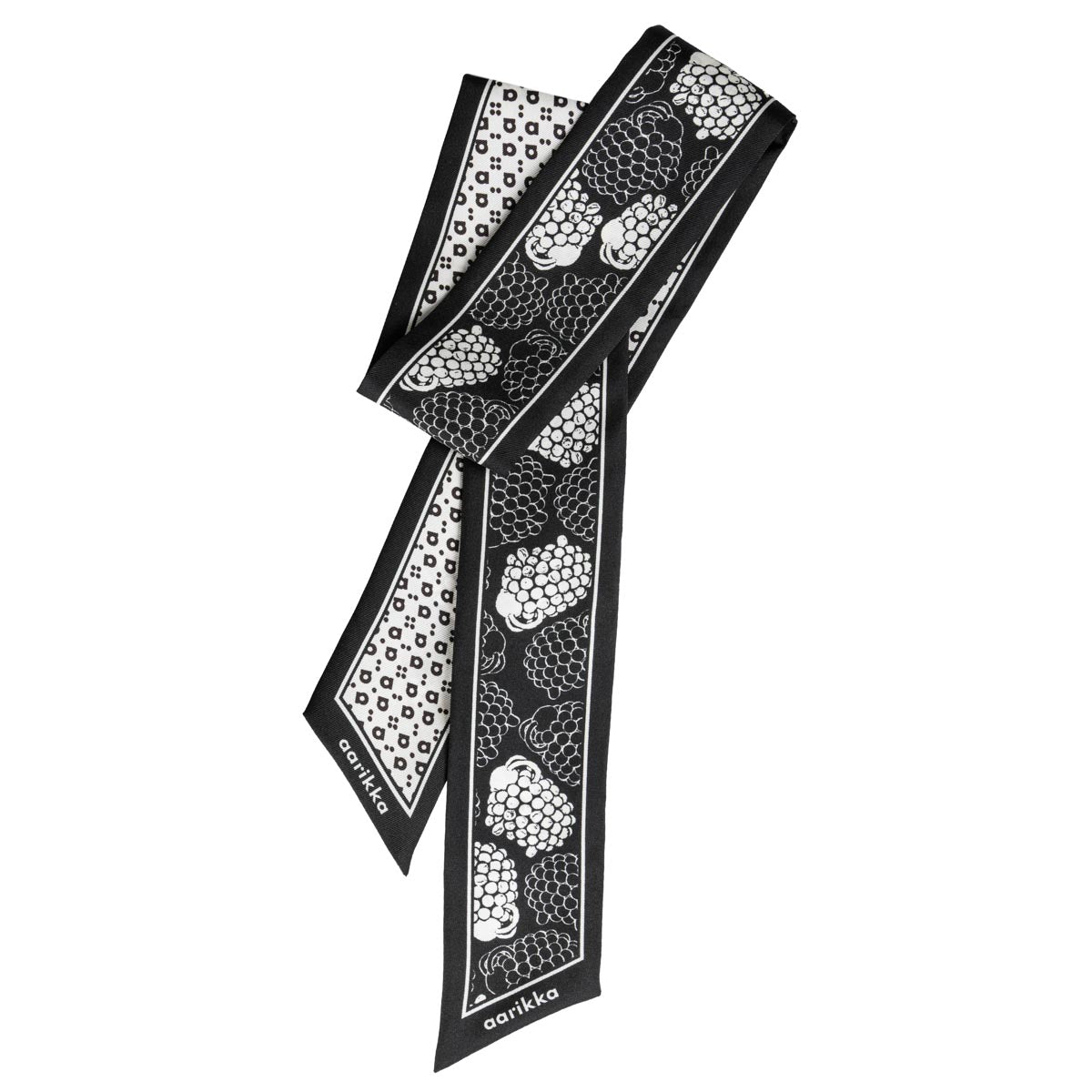 Mindi silk scarf, Ram, black and white