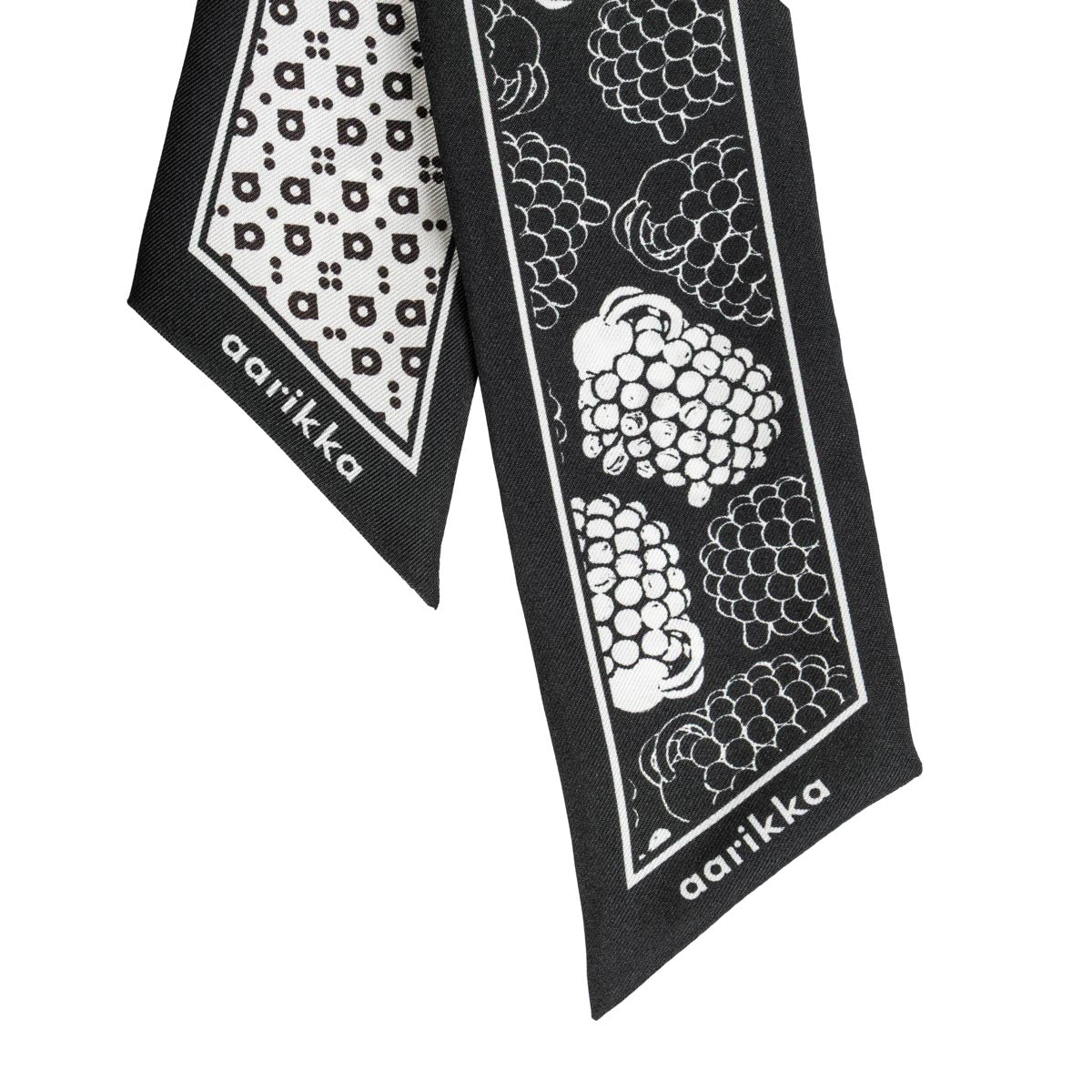 Mindi silk scarf, Ram, black and white