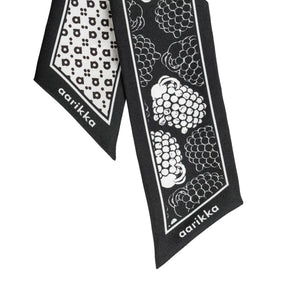 Mindi silk scarf, Ram, black and white