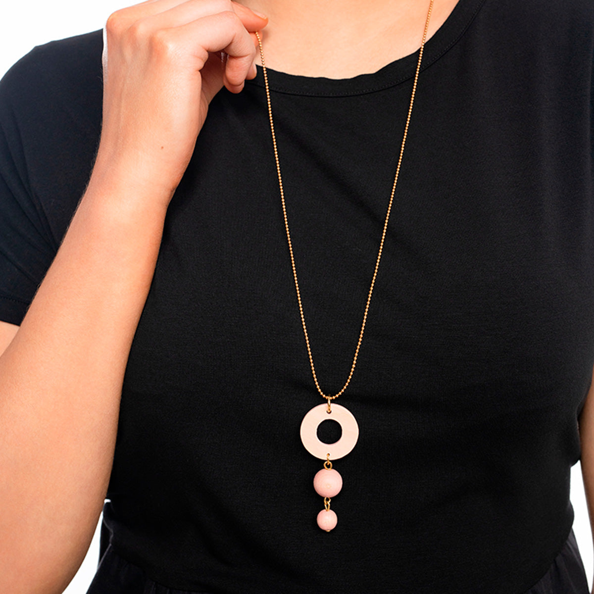 Irina pendant, orange and gold