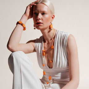 Saimi bracelet, orange and gold