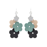 Kukkaniitty earrings, black and teal