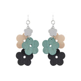 Kukkaniitty earrings, black and teal