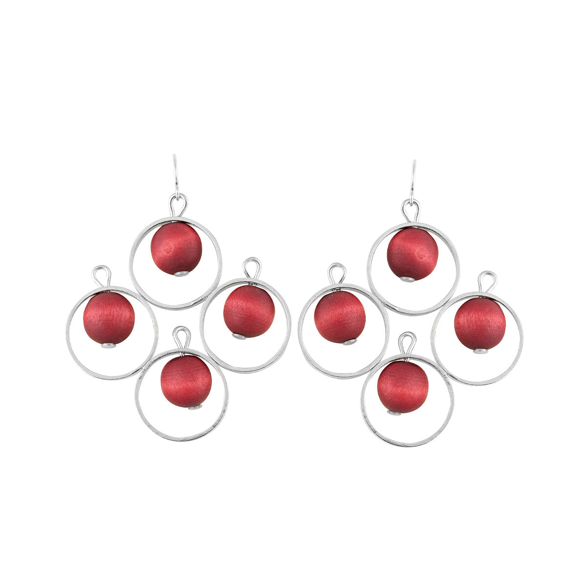 Aamukaste earrings, wine red