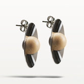 Ava earrings, varnished wood and silver