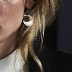 Ava earrings, hanging, varnished wood and silver