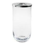 Duo glass vase, clear and silver, 24 cm