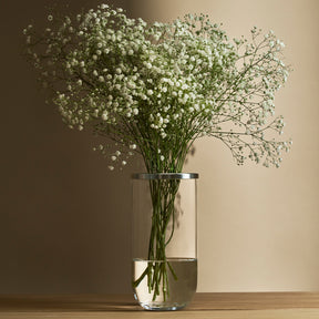 Duo glass vase, clear and silver, 24 cm