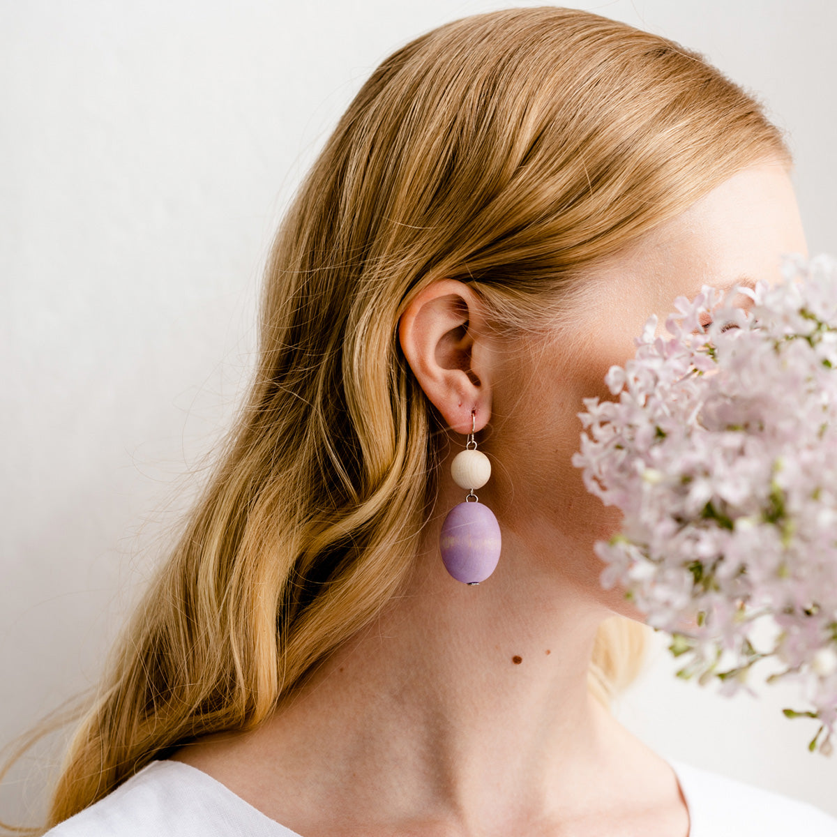 Taateli earrings, lavender