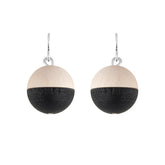 Leila earrings, varnished wood and black