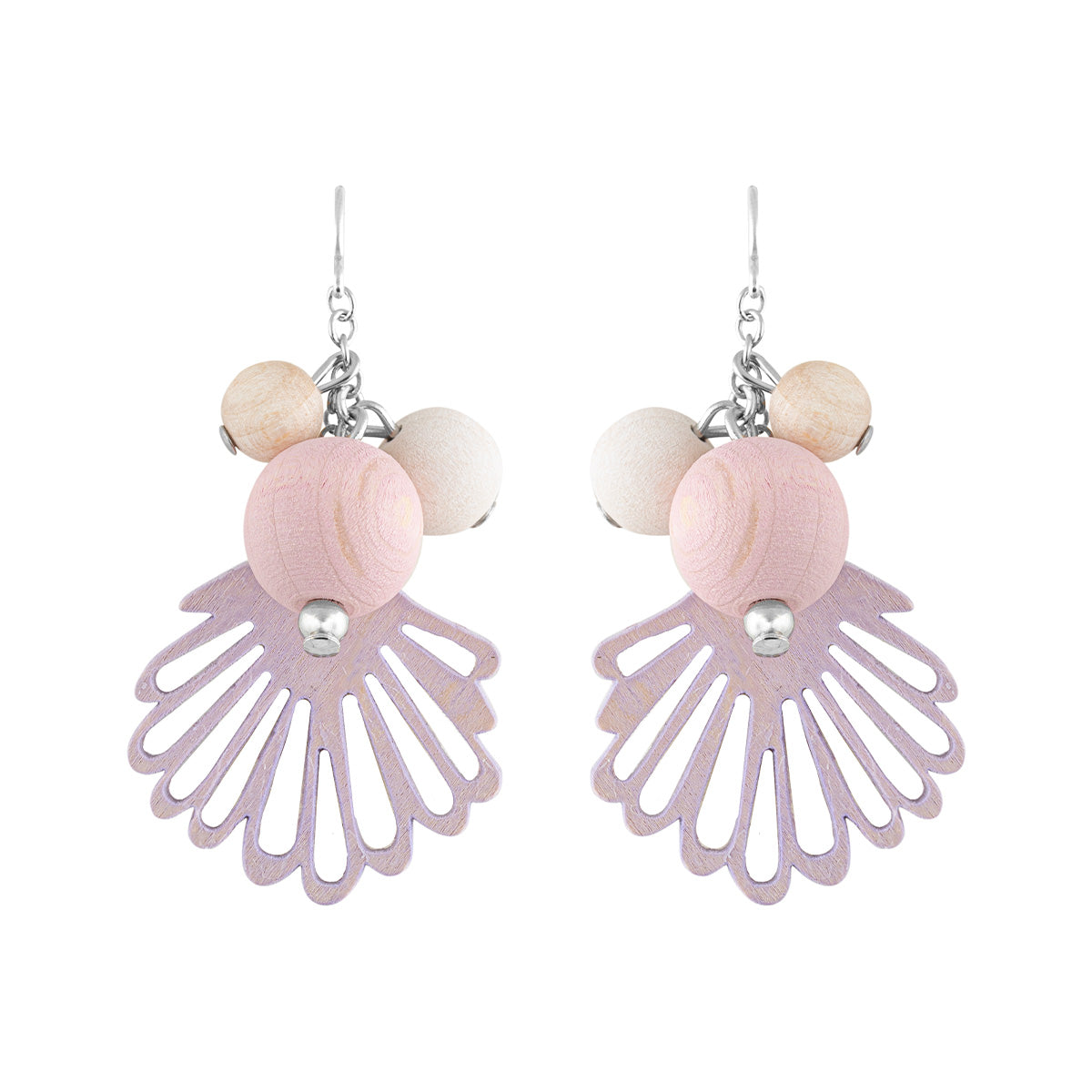 Simpukka earrings, pink