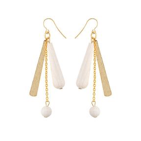 Eveliina earrings, ecru and gold