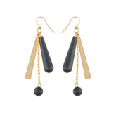 Eveliina earrings, black and gold
