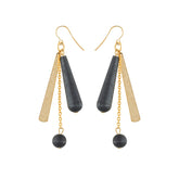 Eveliina earrings, black and gold