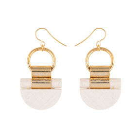 Kelohonka earrings, ecru and gold