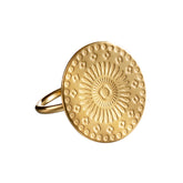 Onnenamuletti ring, gold plated silver