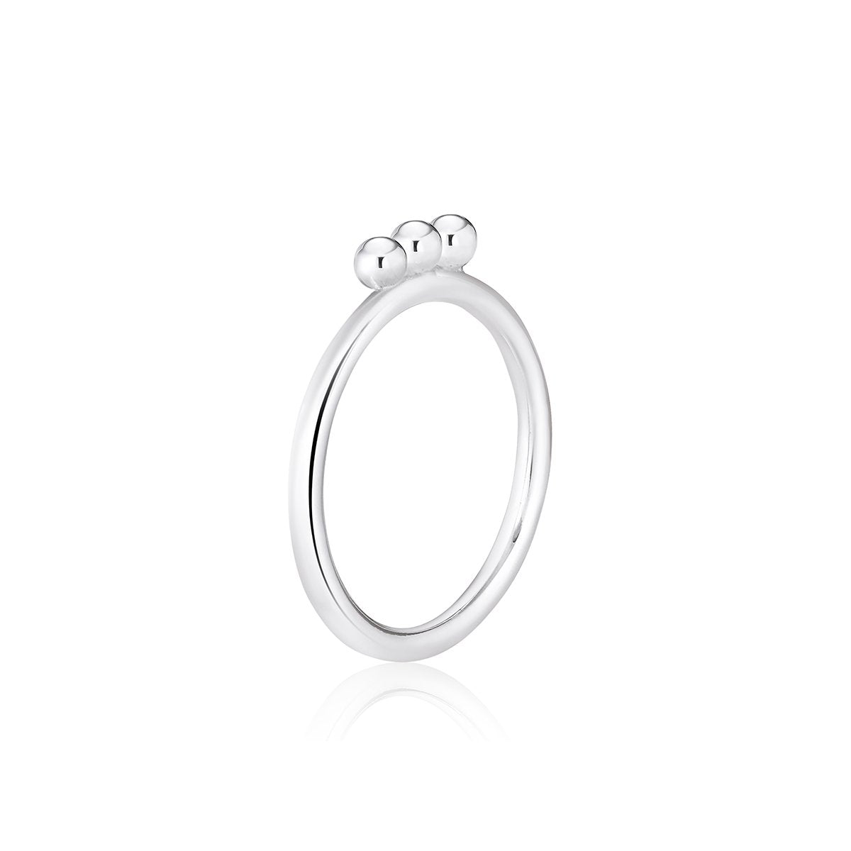 Yllätys ring, 3 beads, silver