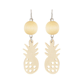 Ananas earrings, yellow