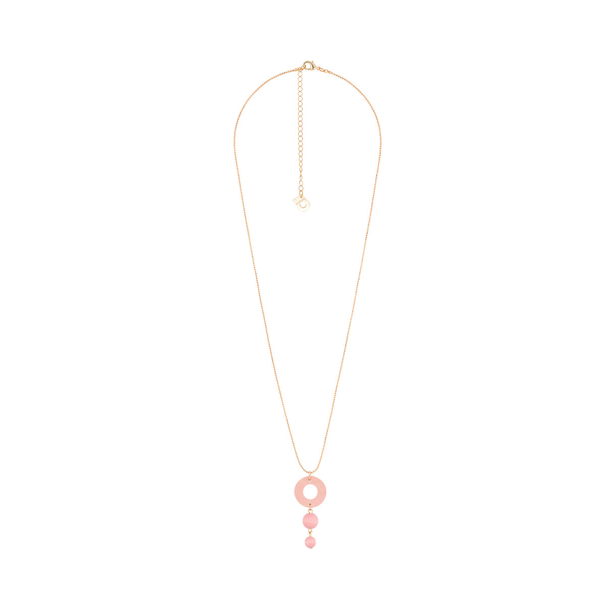 Irina pendant, pink and gold
