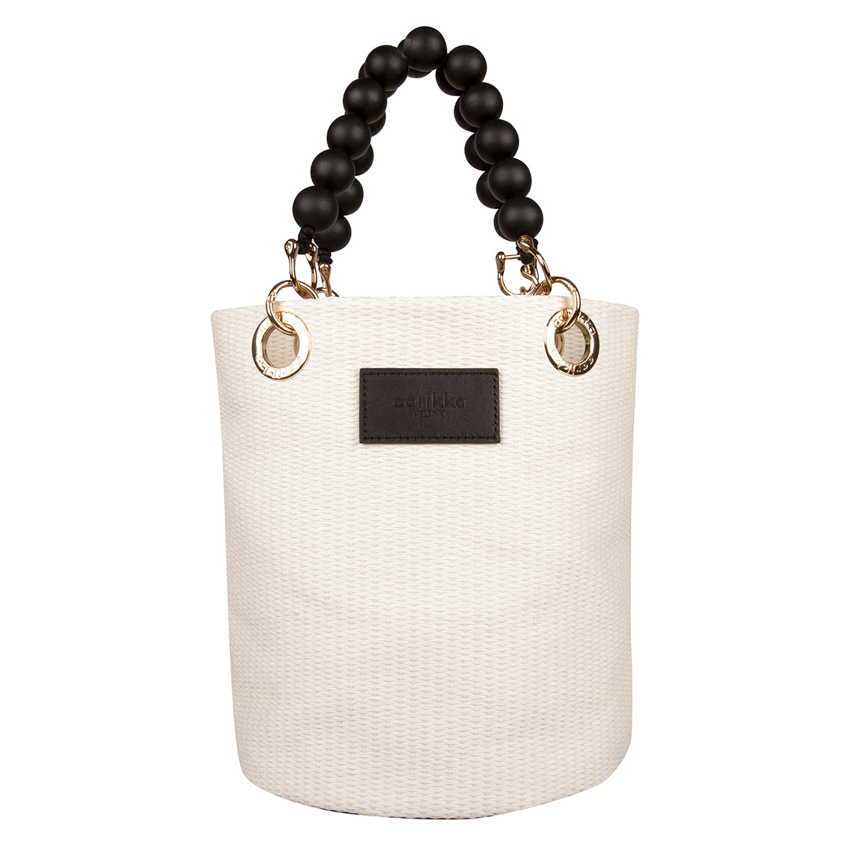 Laura basket bag, ecru and black