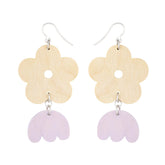 Kirjolemmikki earrings, light yellow/ lavender