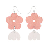 Kirjolemmikki earrings, watermelon red and white