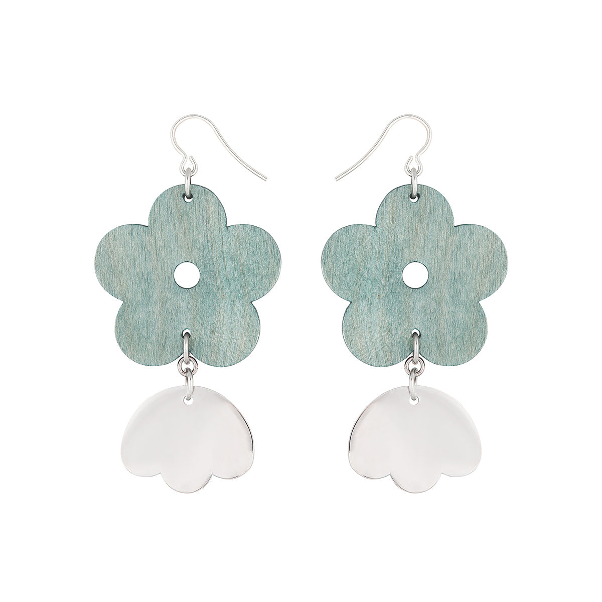 Kirjolemmikki earrings, turquoise and grey