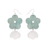 Kirjolemmikki earrings, turquoise and grey