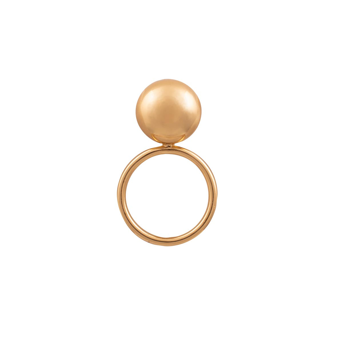 Passion Big Ball ring, gold-plated silver